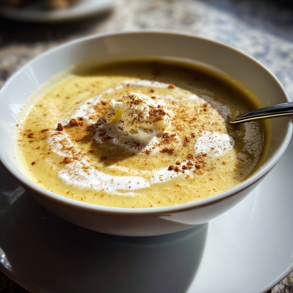 Blumenkohlsuppe mit Muskat und Sahne