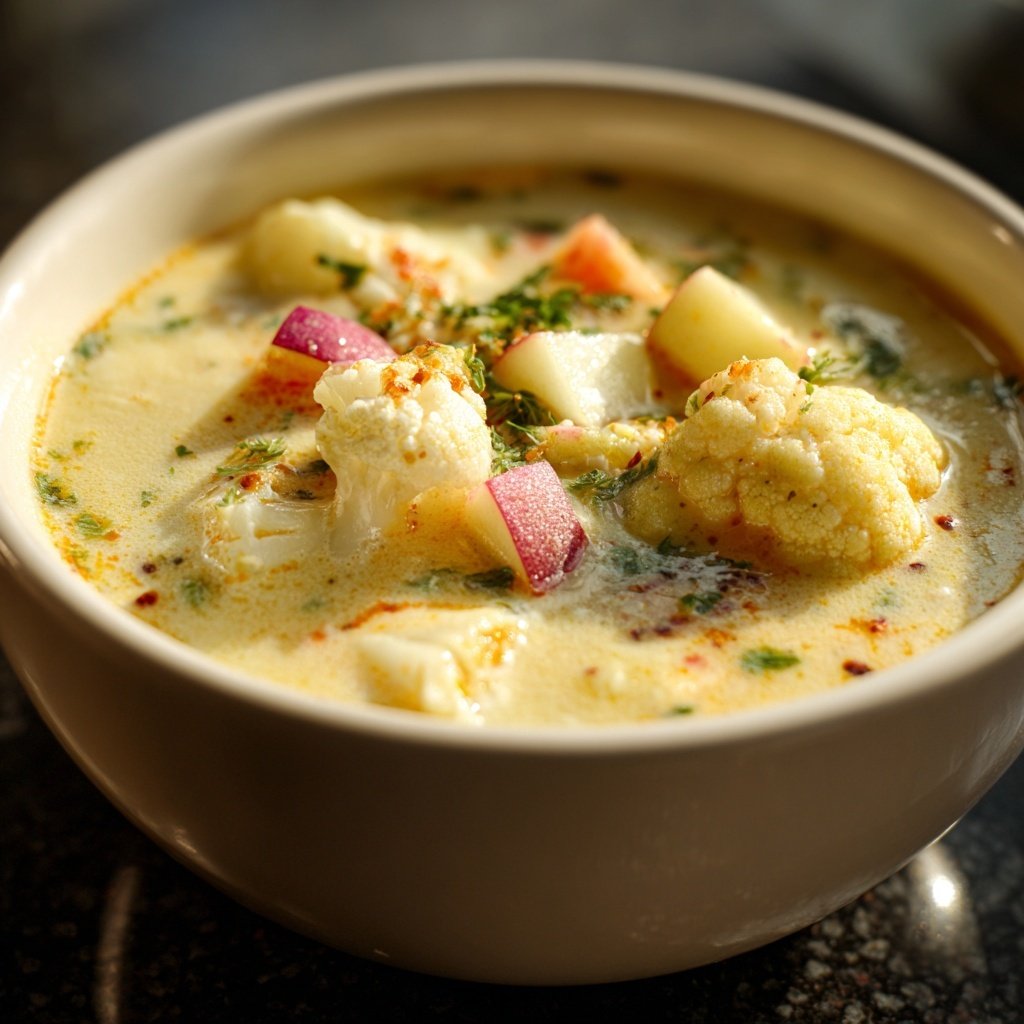 Blumenkohlsuppe mit Apfel