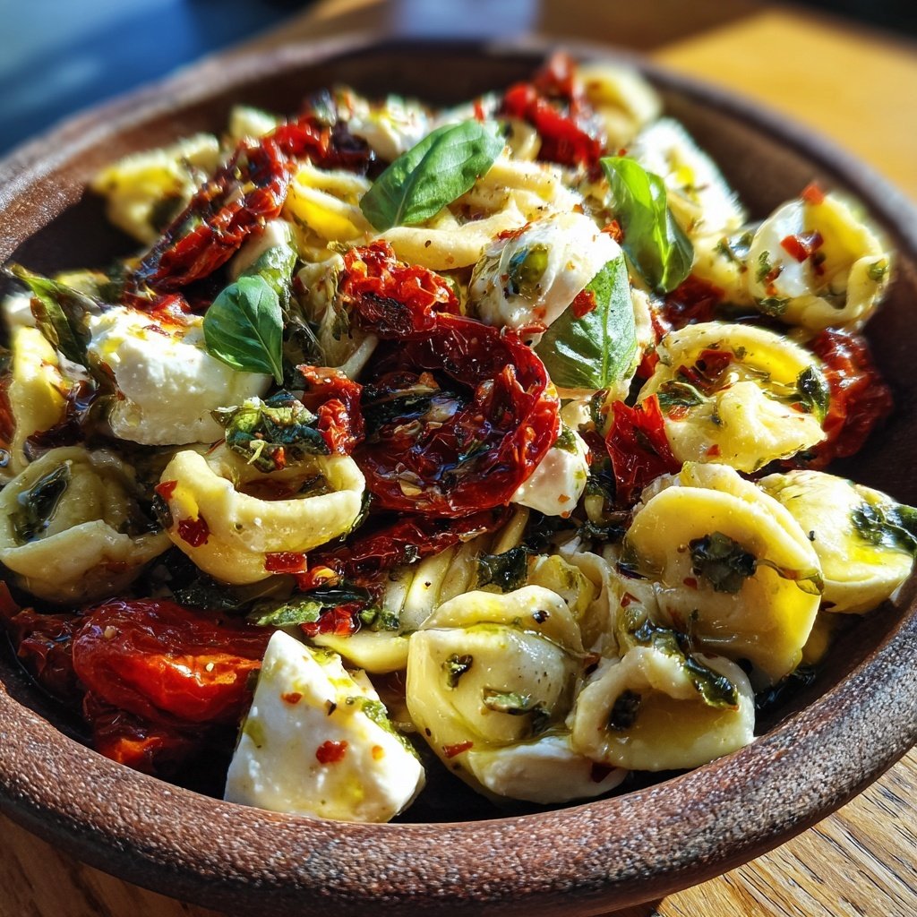 Mediterraner Nudelsalat Mit Mozzarella