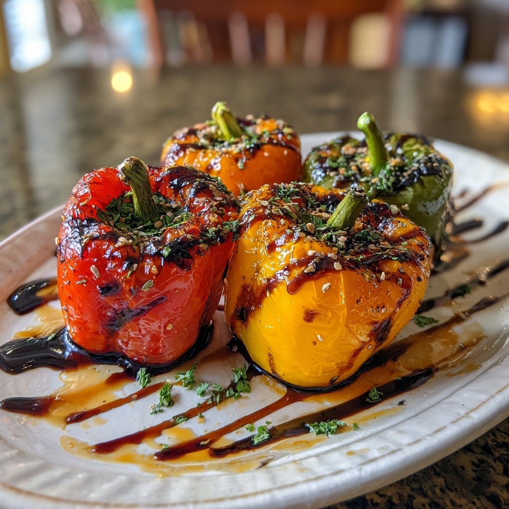 Gegrillte Paprika Mit Balsamico