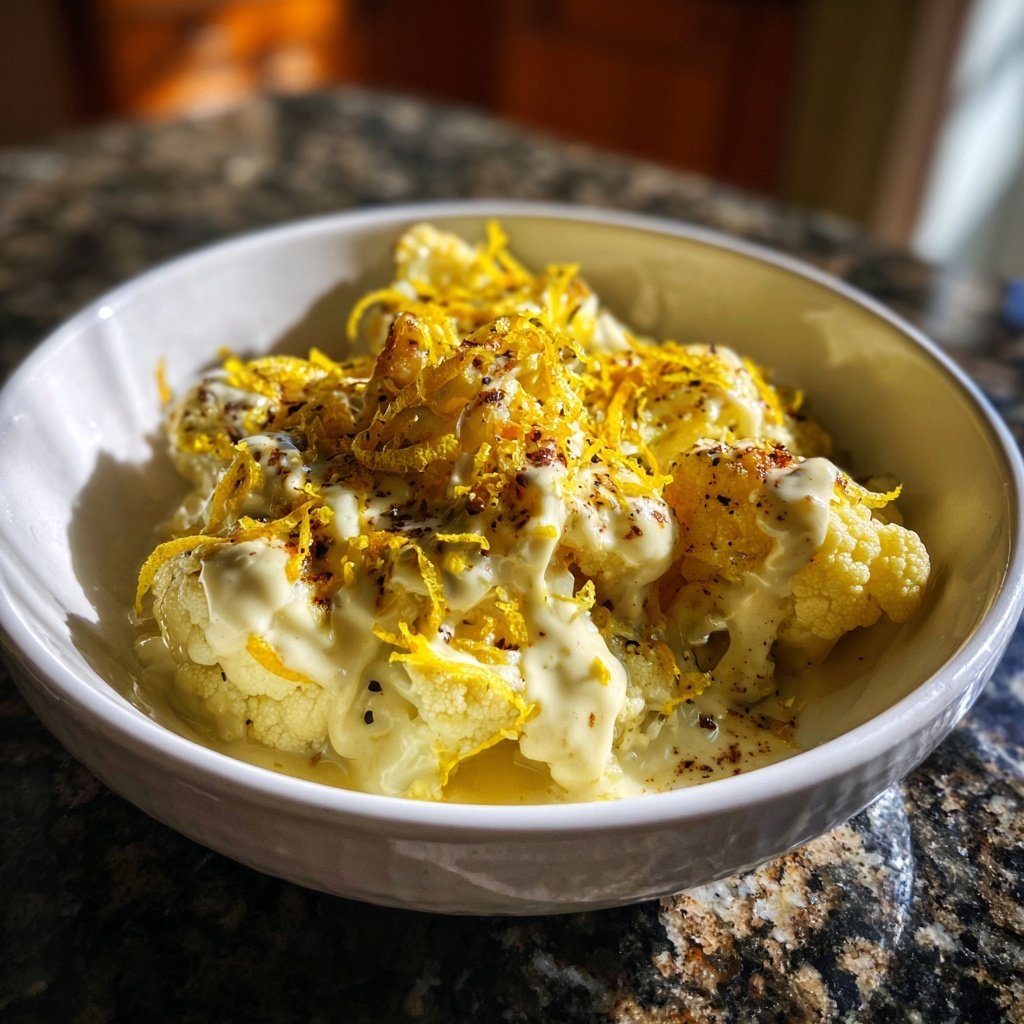 Blumenkohl mit Zitronen-Tahini-Sauce