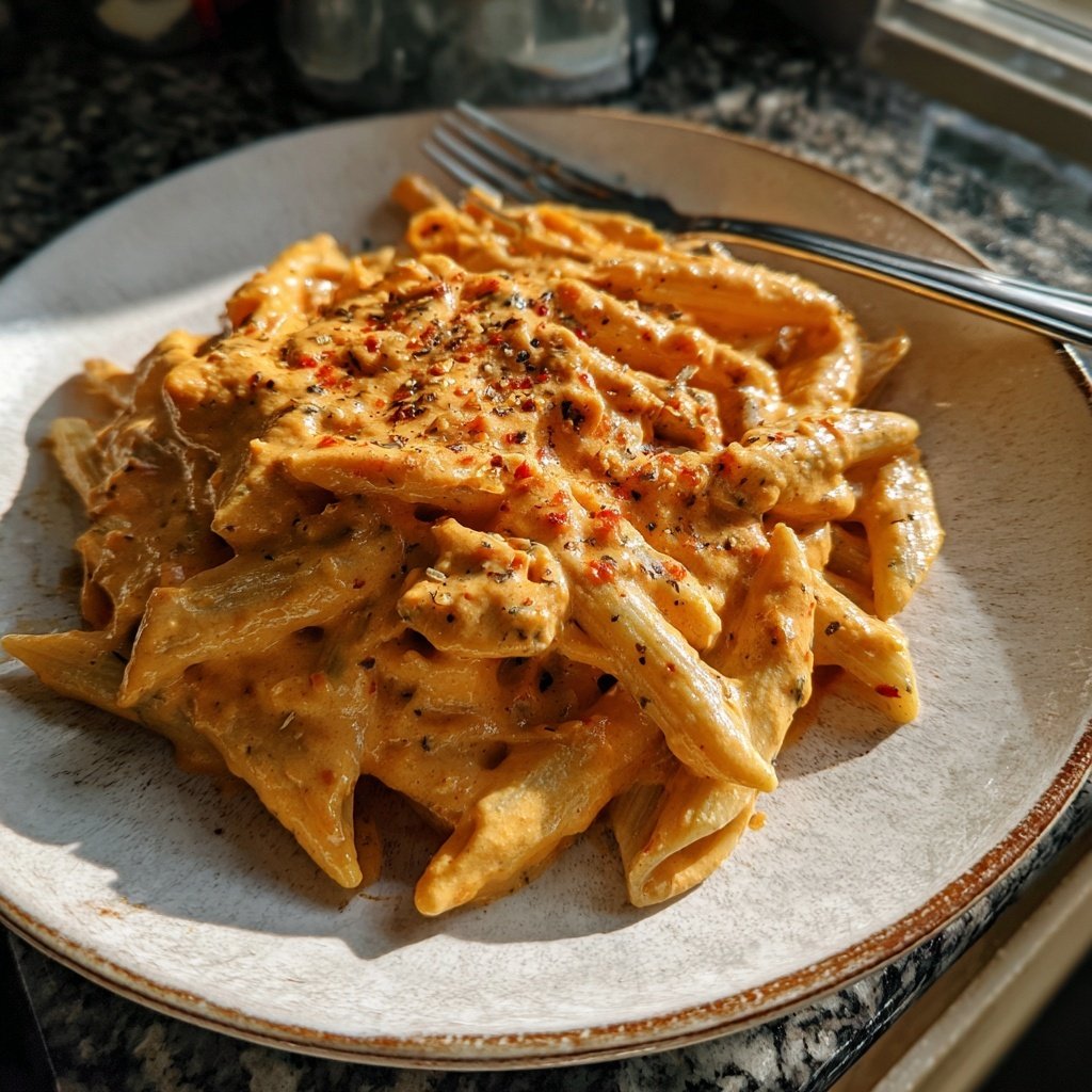 Penne mit cremiger Paprikasauce