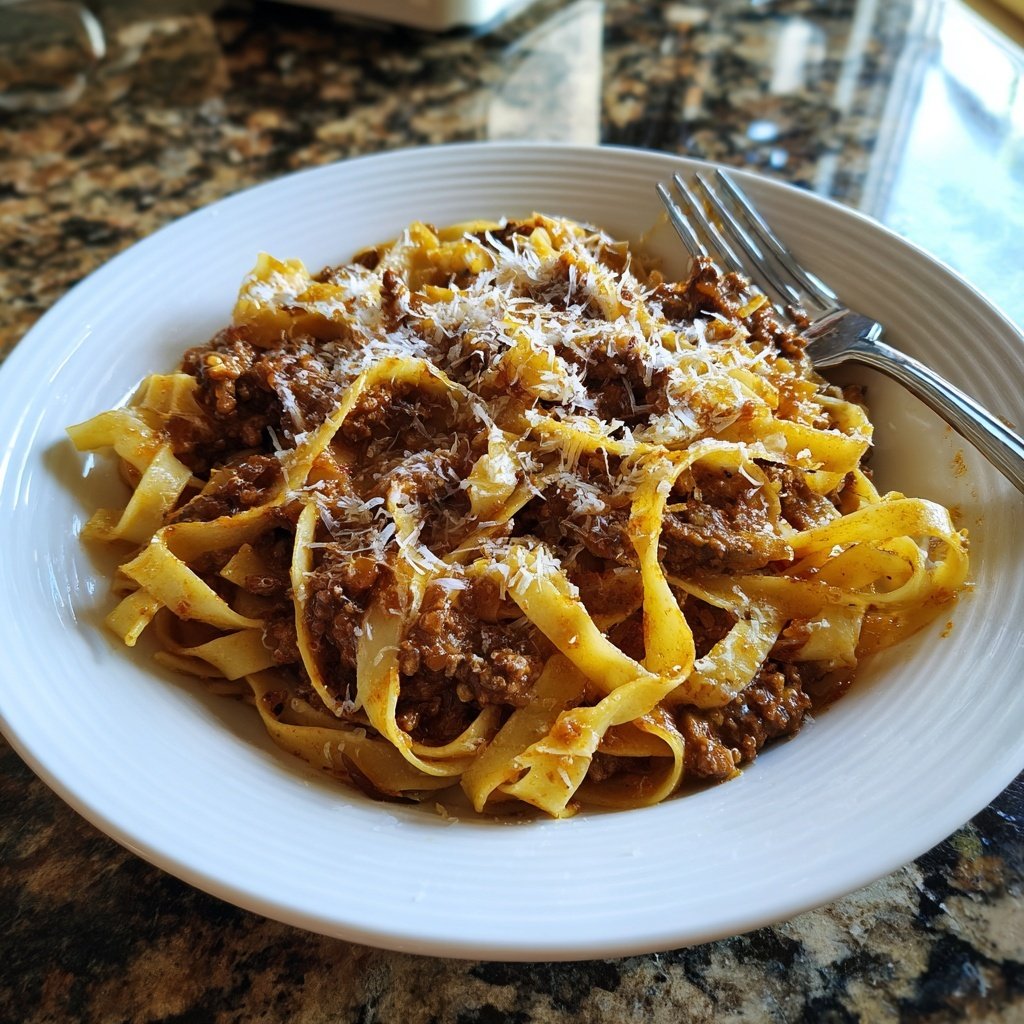 Pilz-Bolognese mit Tagliatelle